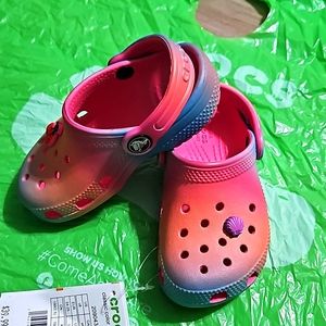 Toddler size 8 multi color Crocs